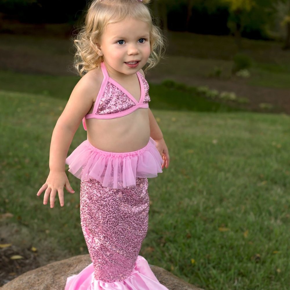 Custom Bundle Mermaid Costume For Toddler Girls - Picture 5 of 9